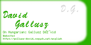 david gallusz business card
